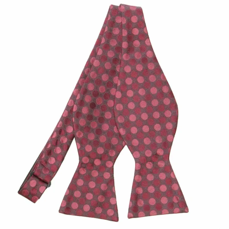 Crimson Red Doctor Dot Cotton/Silk Self-Tie Bow Tie sold by TieMart