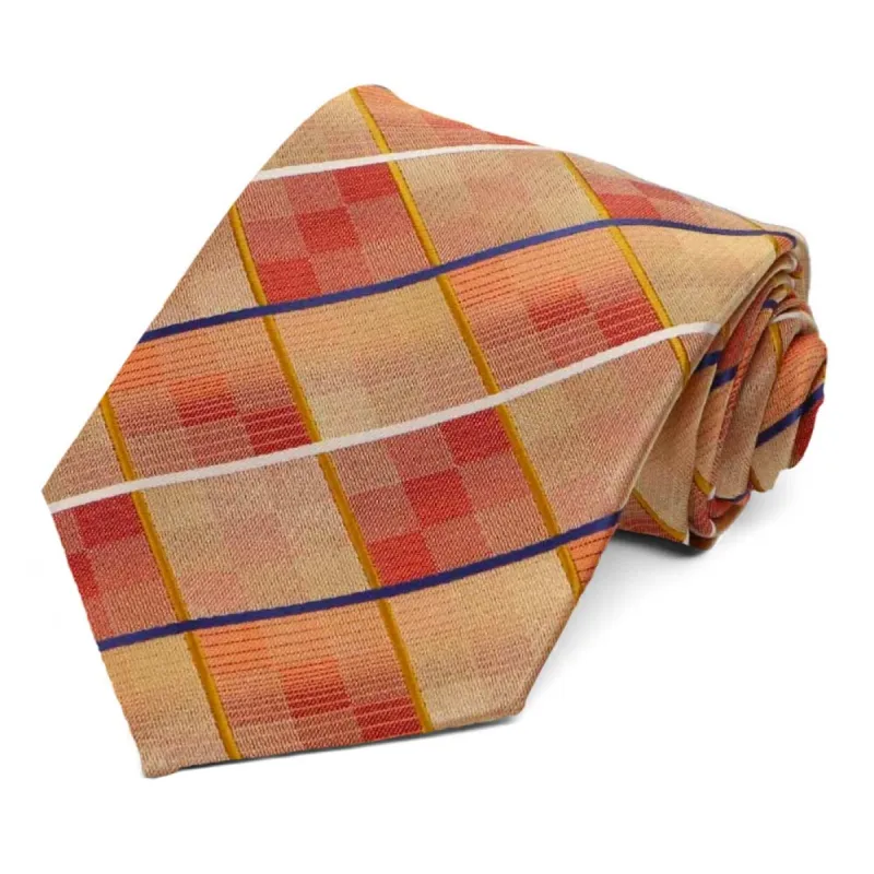Autumn Orange Fullerton Geometric Necktie sold by TieMart