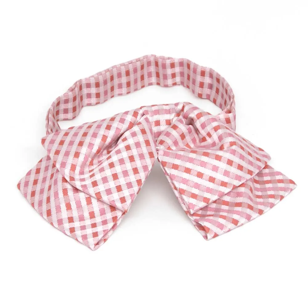Perfect Pink George Plaid Floppy Bow Tie sold by TieMart