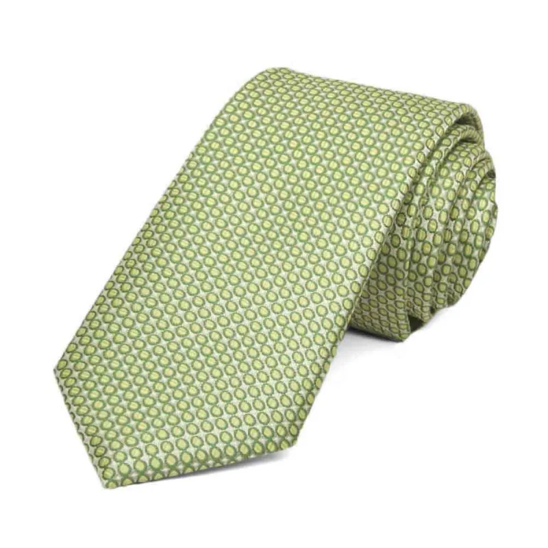 Apple Green Henry Grain Pattern Slim Necktie, 2.5" Width sold by TieMart