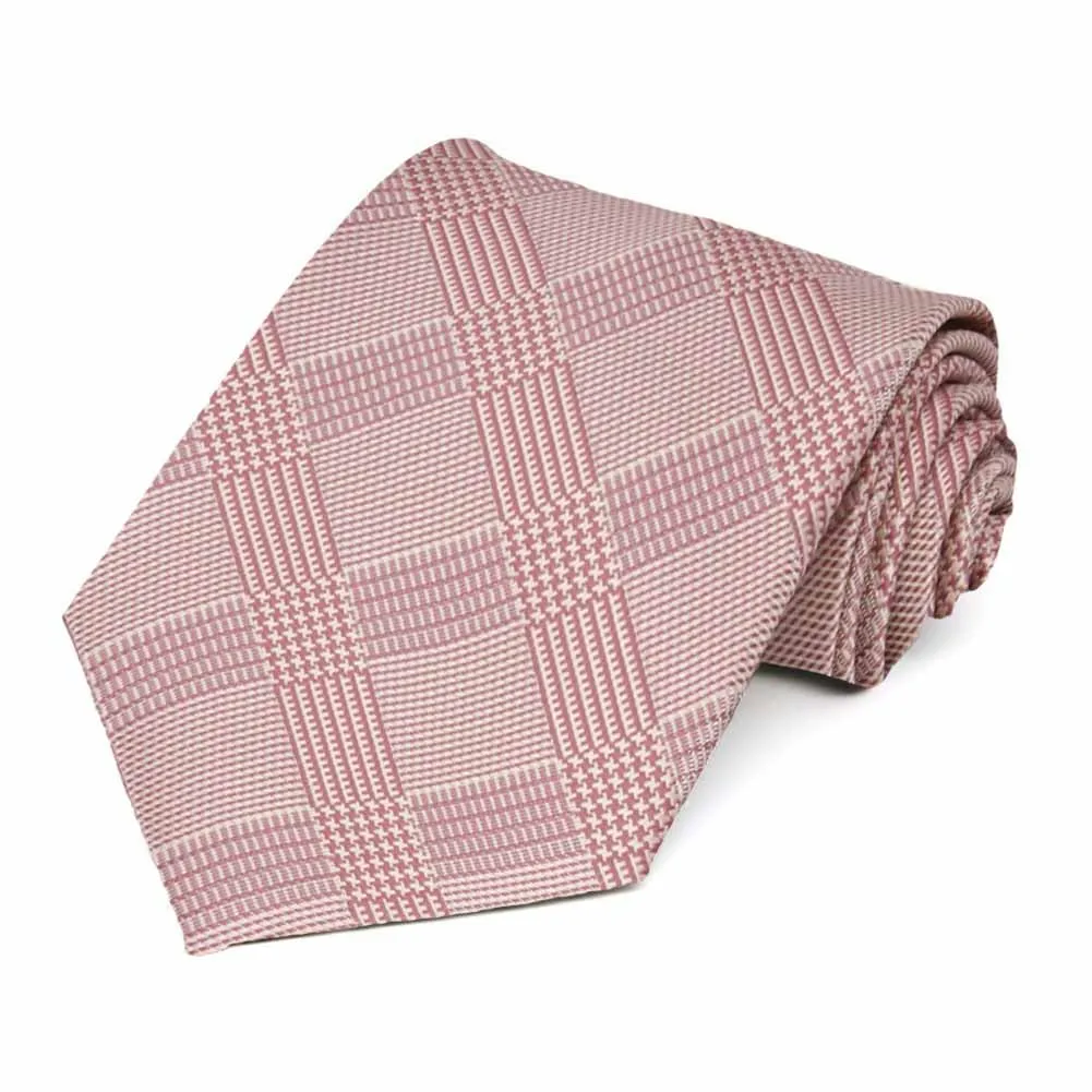 Cameo Pink Michael Glen Plaid Necktie sold by TieMart