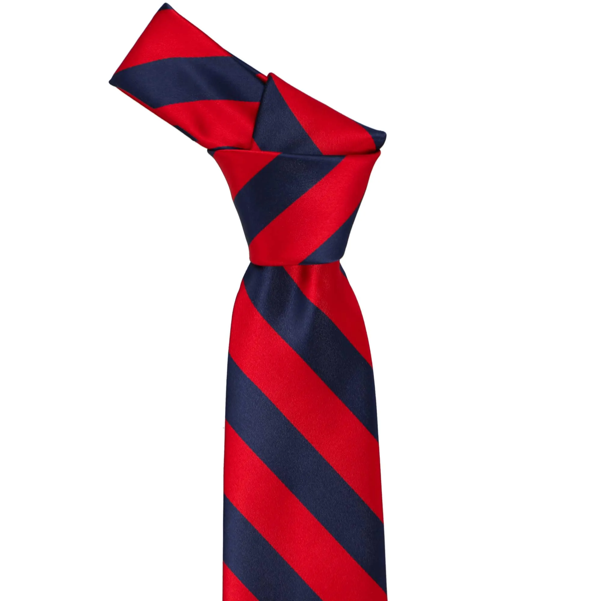 Red and Navy Blue Extra Long Striped Tie sold by TieMart product image thumbnail 2