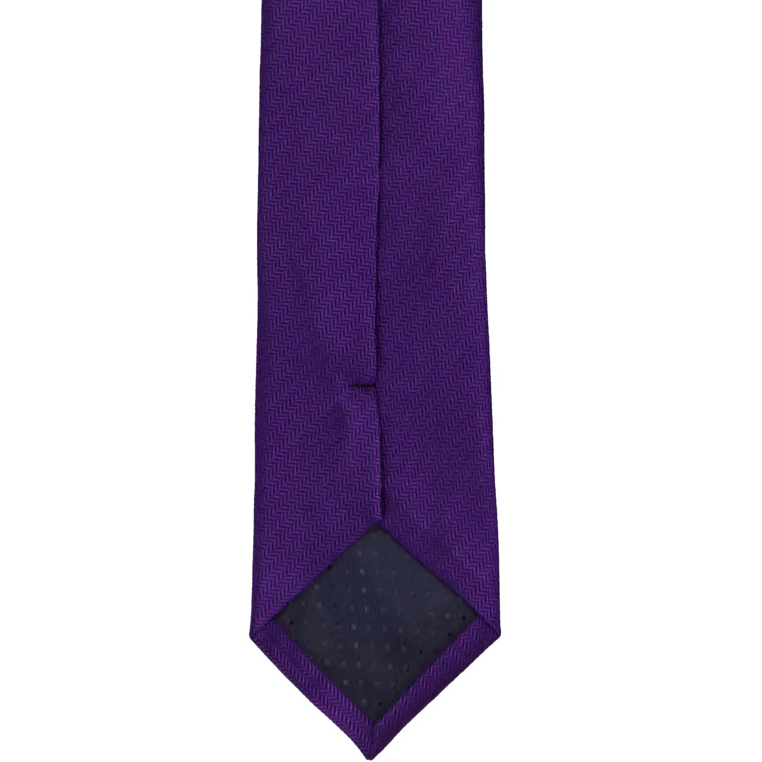 Amethyst Purple Herringbone Silk Slim Necktie, 2.5" Width sold by TieMart product image thumbnail 4