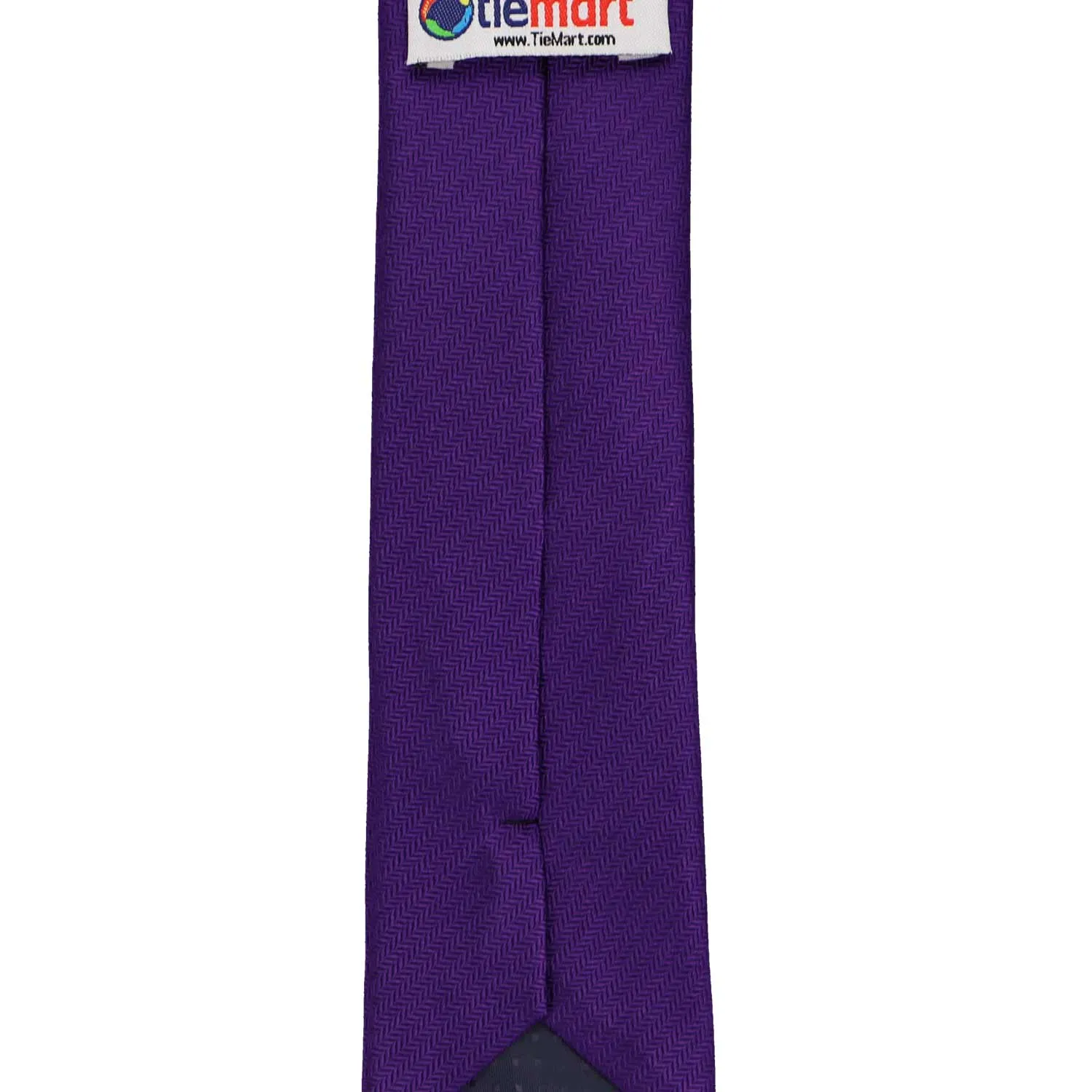 Amethyst Purple Herringbone Silk Slim Necktie, 2.5" Width sold by TieMart product image thumbnail 3