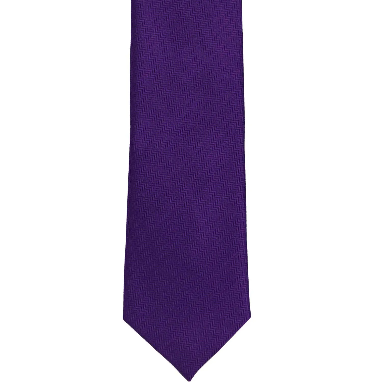 Amethyst Purple Herringbone Silk Slim Necktie, 2.5" Width sold by TieMart product image thumbnail 2