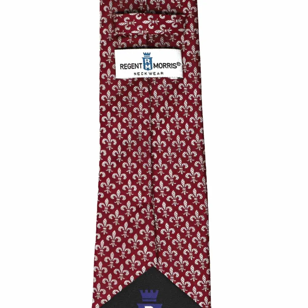 Burgundy Fleur-De-Lis Silk Necktie sold by TieMart product image thumbnail 3