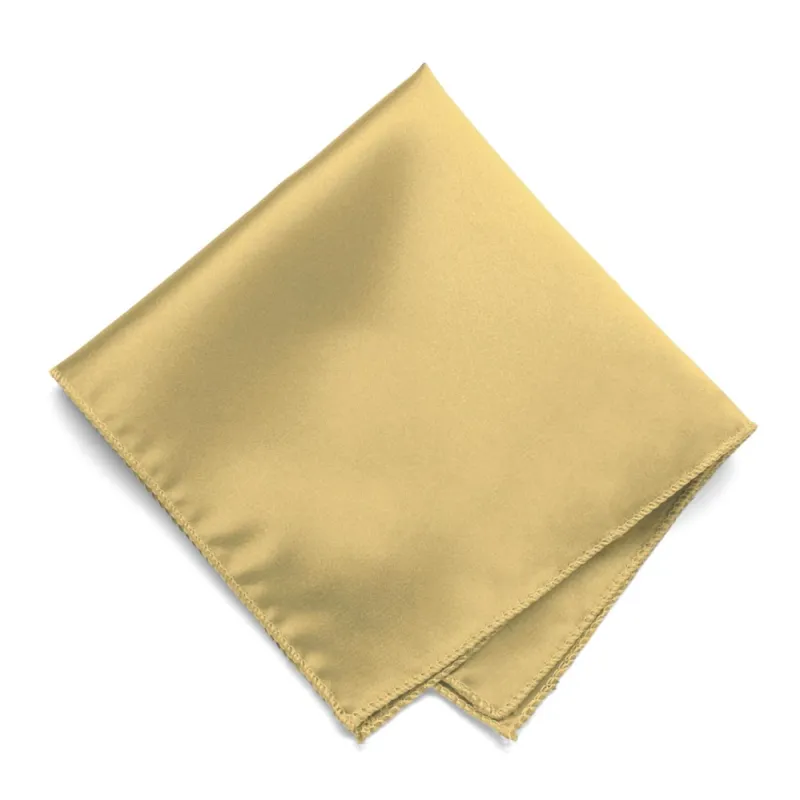 Pale Gold Solid Color Pocket Square sold by TieMart