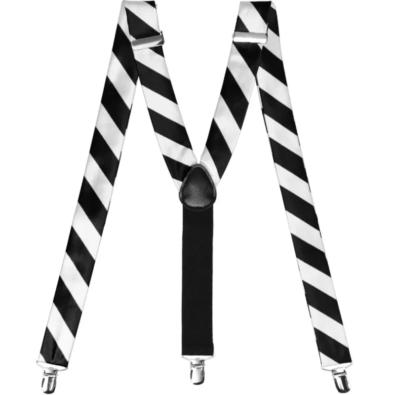 Black and White Striped Suspenders sold by TieMart