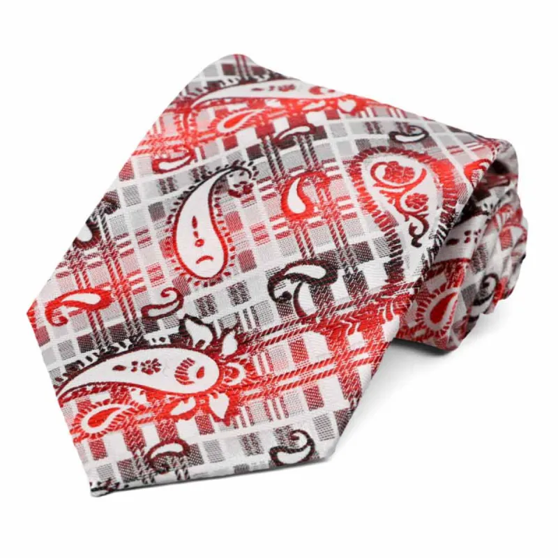 Red Huron Paisley Necktie sold by TieMart