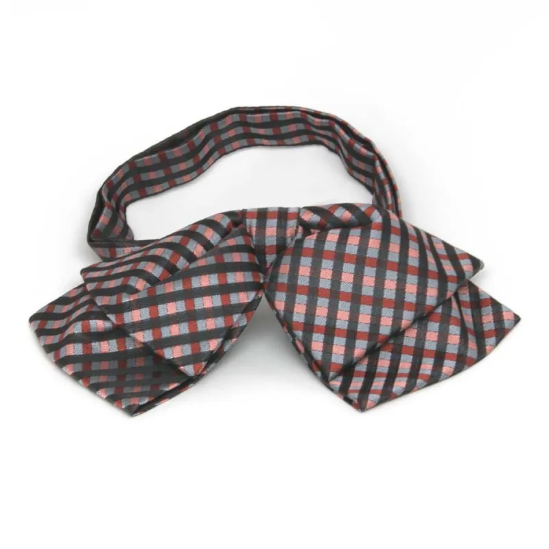 Terracotta George Plaid Floppy Bow Tie sold by TieMart
