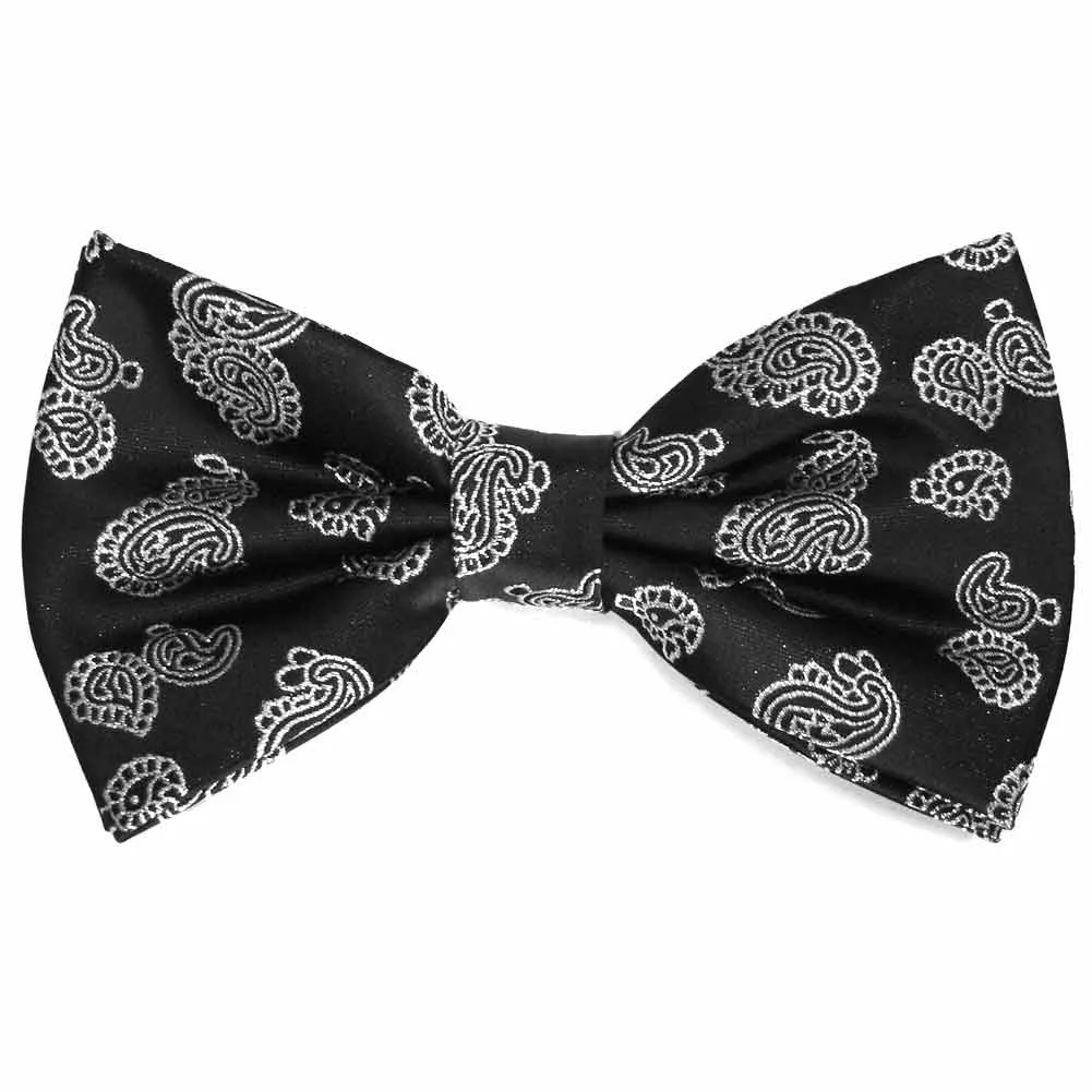 Black Ivanhoe Paisley Bow Tie sold by TieMart