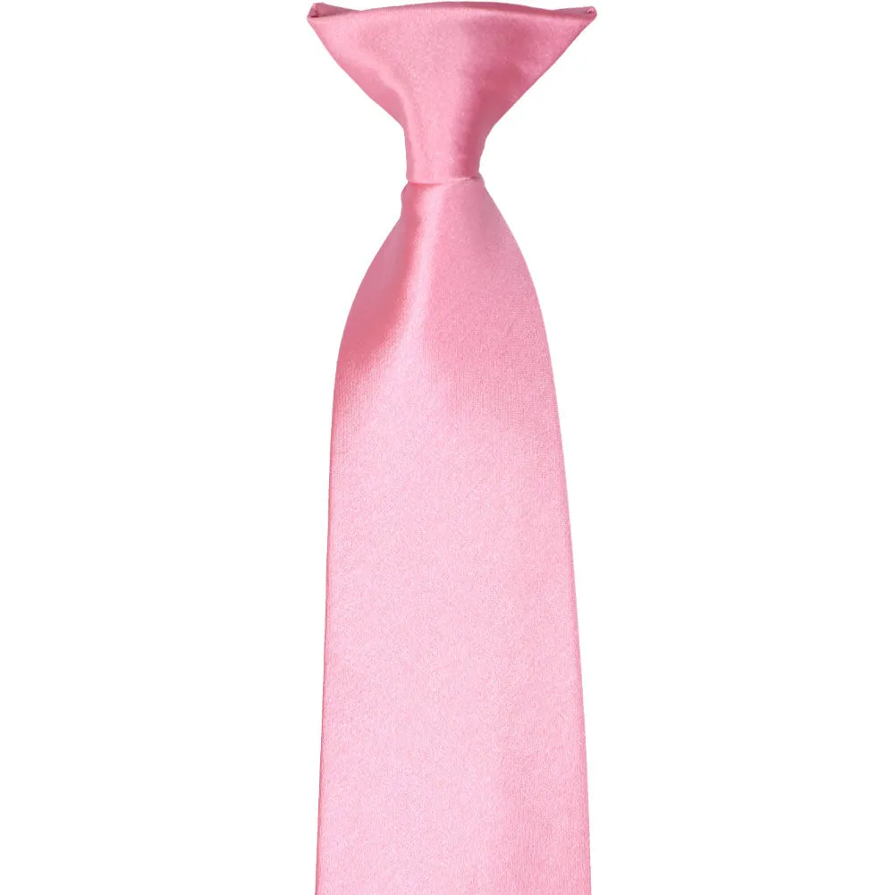 Bright Pink Solid Color Clip-On Tie sold by TieMart product image thumbnail 2