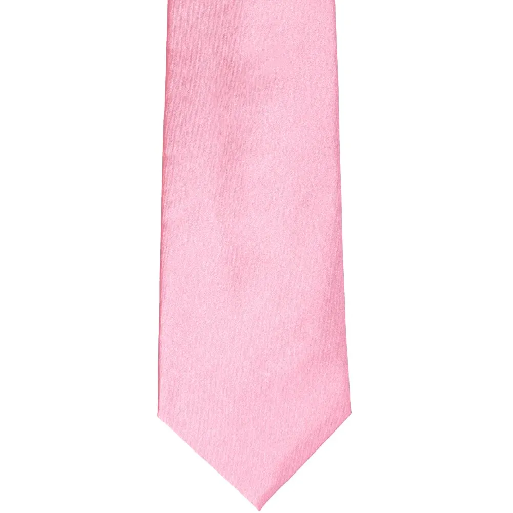 Bright Pink Solid Color Clip-On Tie sold by TieMart product image thumbnail 3