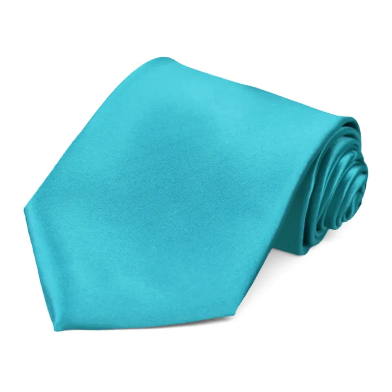 Happy Turquoise Solid Color Necktie sold by TieMart