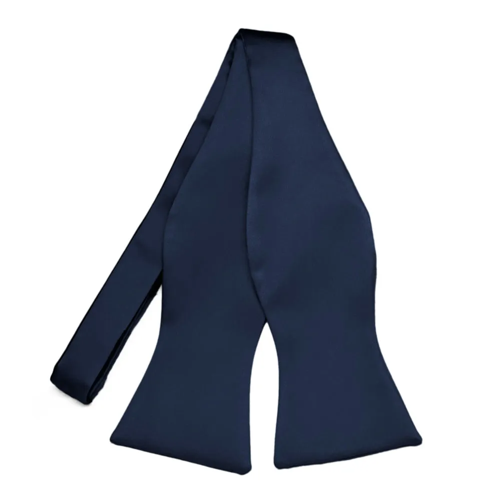 Navy Blue Premium Self-Tie Bow Tie sold by TieMart