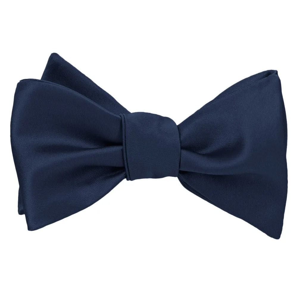 Navy Blue Premium Self-Tie Bow Tie sold by TieMart product image thumbnail 2