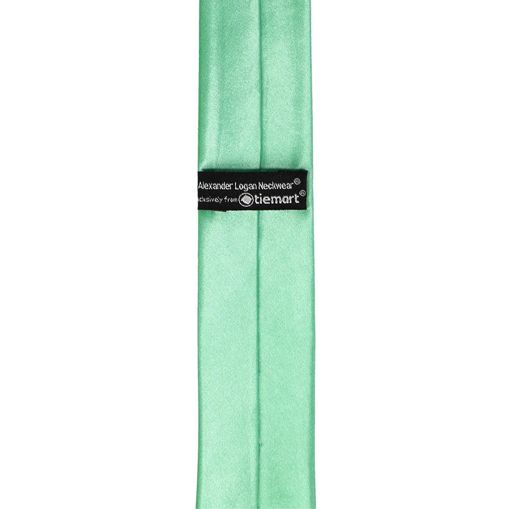 Seafoam Skinny Solid Color Necktie, 2" Width sold by TieMart product image thumbnail 3
