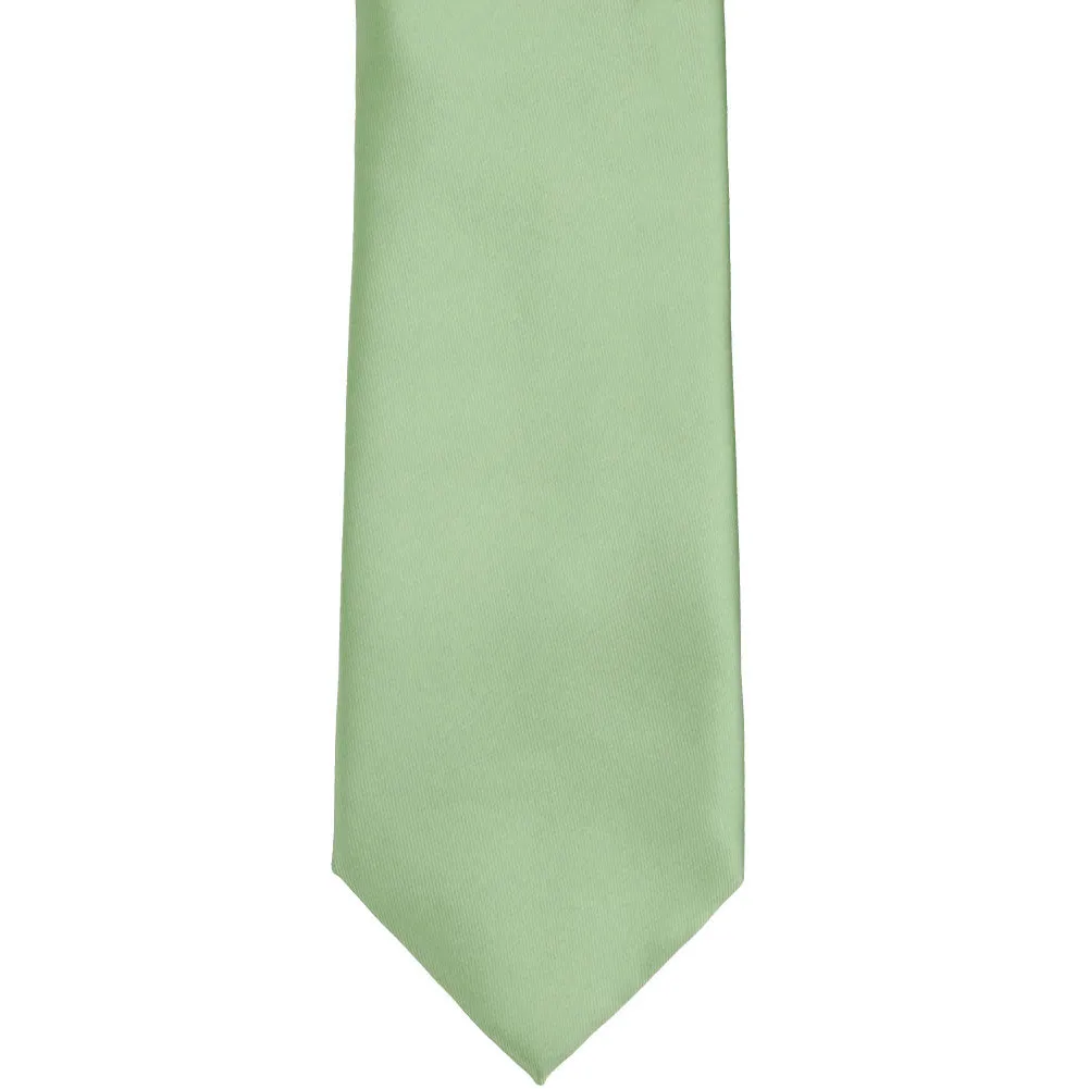 Mint Green Solid Color Clip-On Tie sold by TieMart product image thumbnail 3