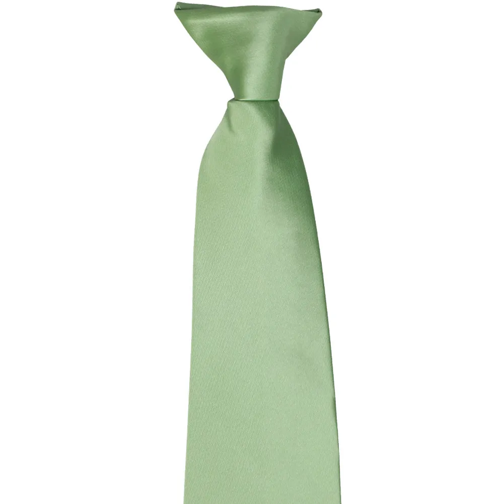Mint Green Solid Color Clip-On Tie sold by TieMart product image thumbnail 2