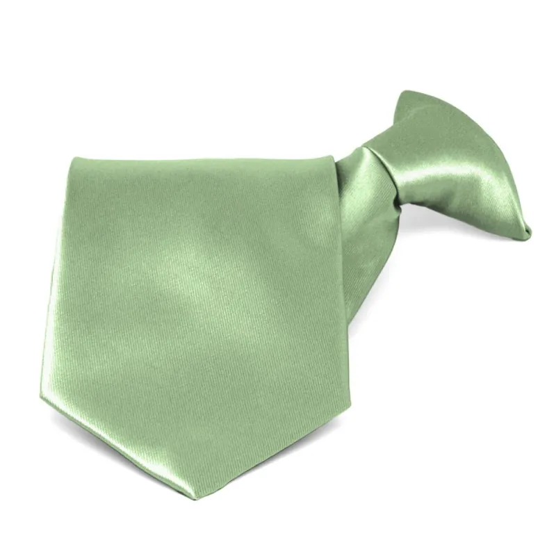 Mint Green Solid Color Clip-On Tie sold by TieMart