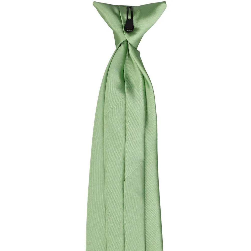 Mint Green Solid Color Clip-On Tie sold by TieMart product image thumbnail 4