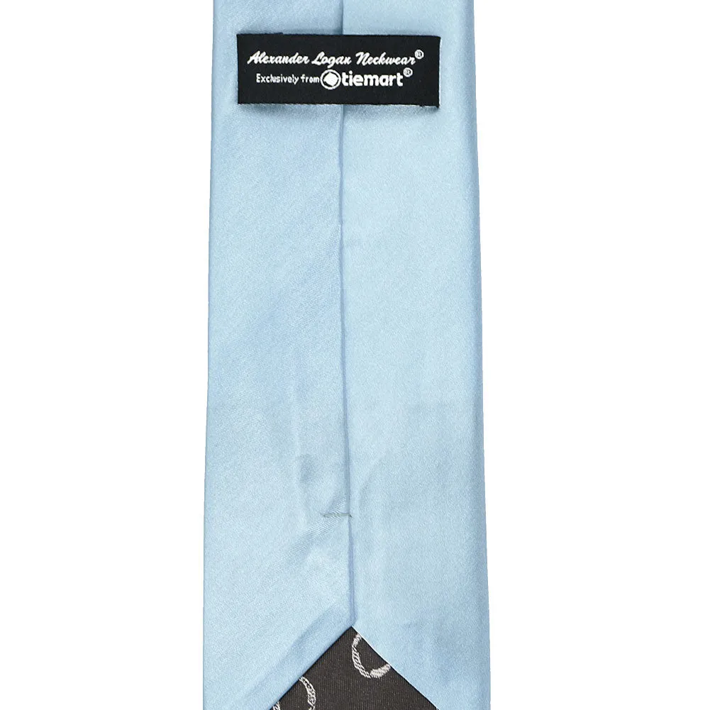Pale Blue Solid Color Necktie sold by TieMart product image thumbnail 3