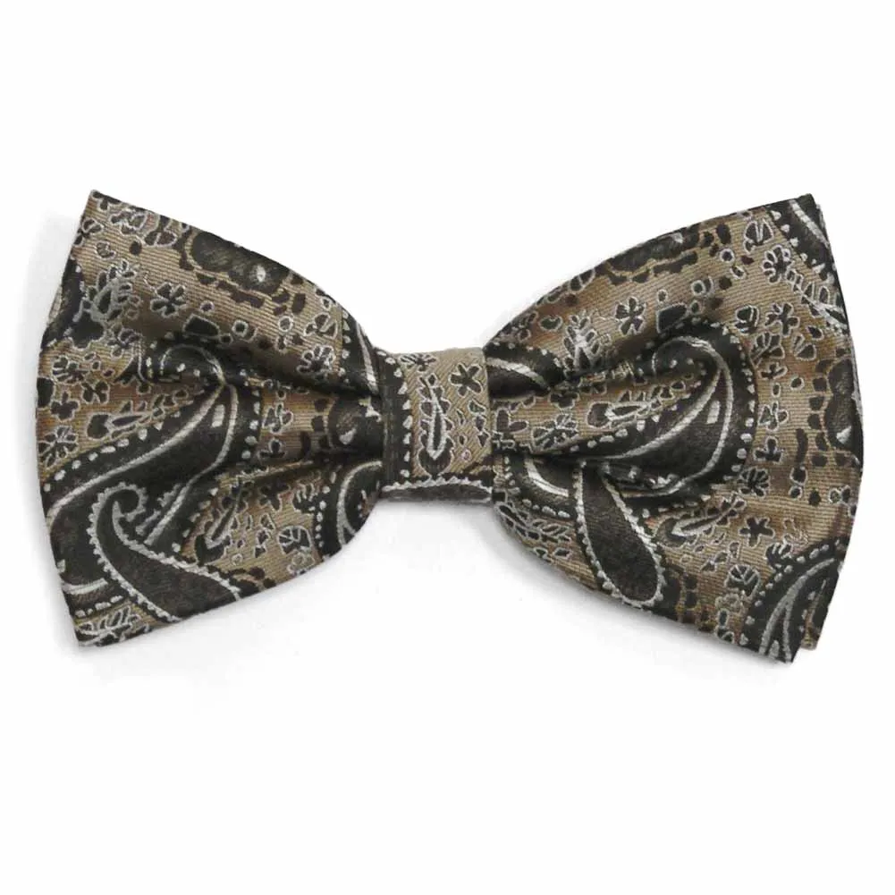 Light Brown Spencer Paisley Bow Tie sold by TieMart