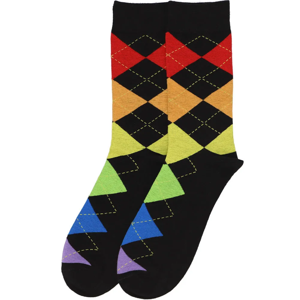 Men's Rainbow Argyle Socks sold by TieMart product image thumbnail 3