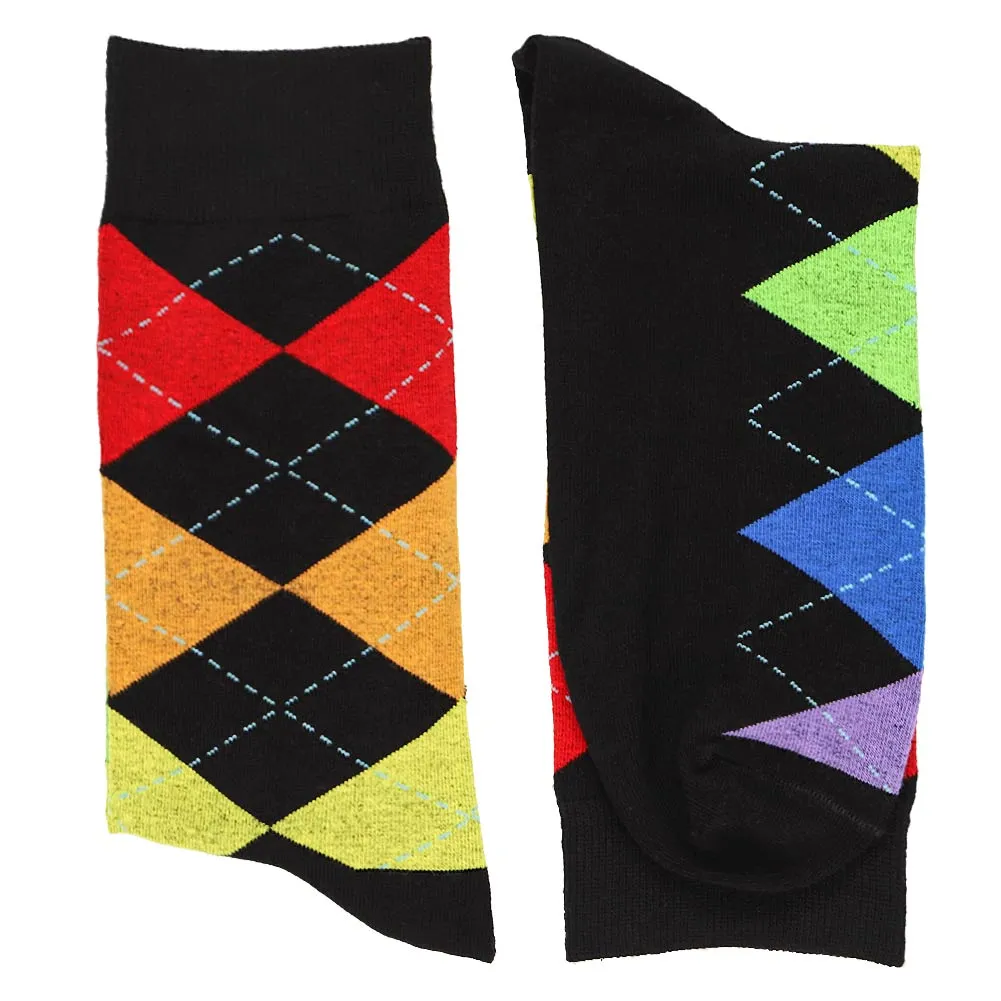 Men's Rainbow Argyle Socks sold by TieMart product image thumbnail 2