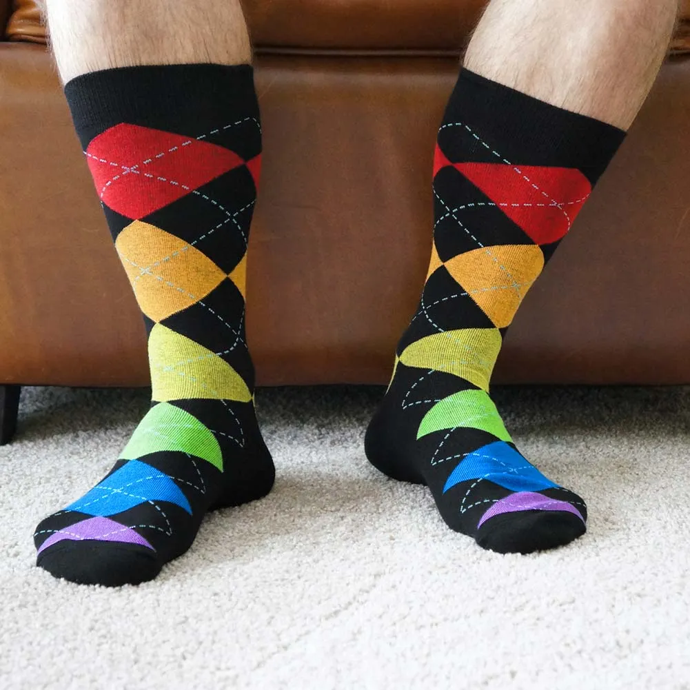 Men's Rainbow Argyle Socks sold by TieMart product image thumbnail 4