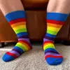 Men's Rainbow Striped Socks sold by TieMart