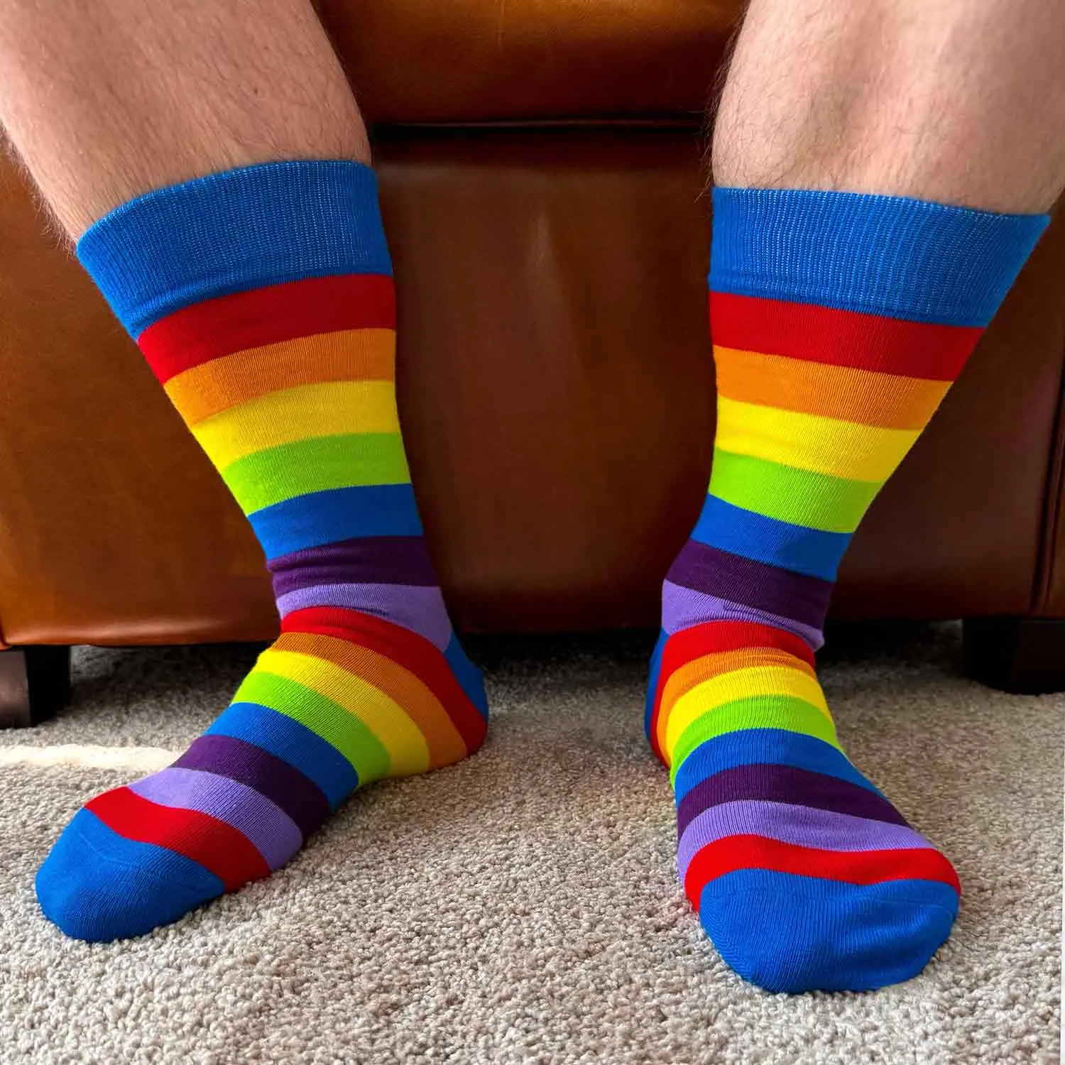 Men's Rainbow Striped Socks sold by TieMart product image thumbnail 4