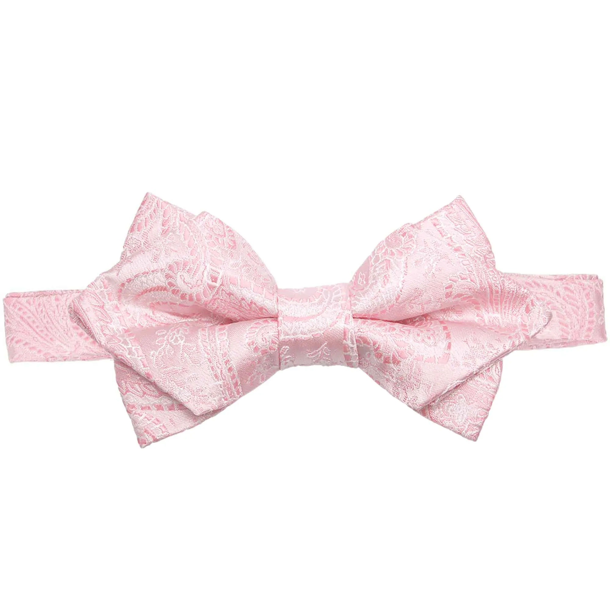 Pale Pink Clara Paisley Diamond Tip Bow Tie sold by TieMart product image thumbnail 2