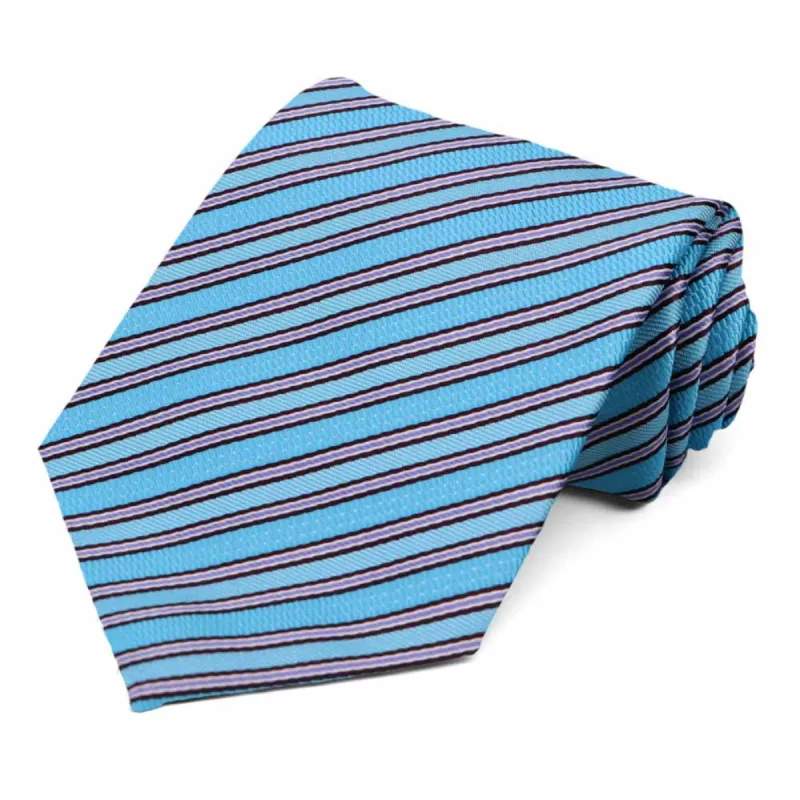 Turquoise Alice Striped Necktie sold by TieMart