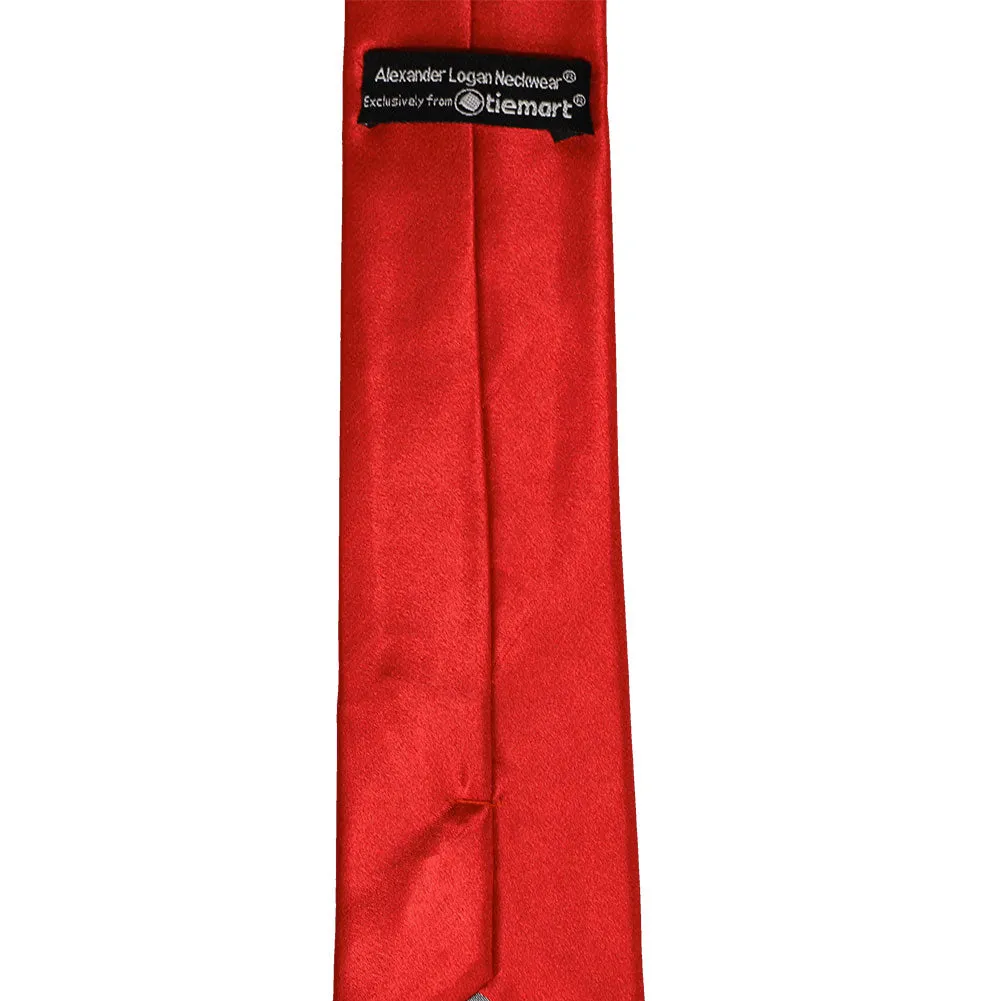 Lipstick Red Slim Solid Color Necktie, 2.5" Width sold by TieMart product image thumbnail 3