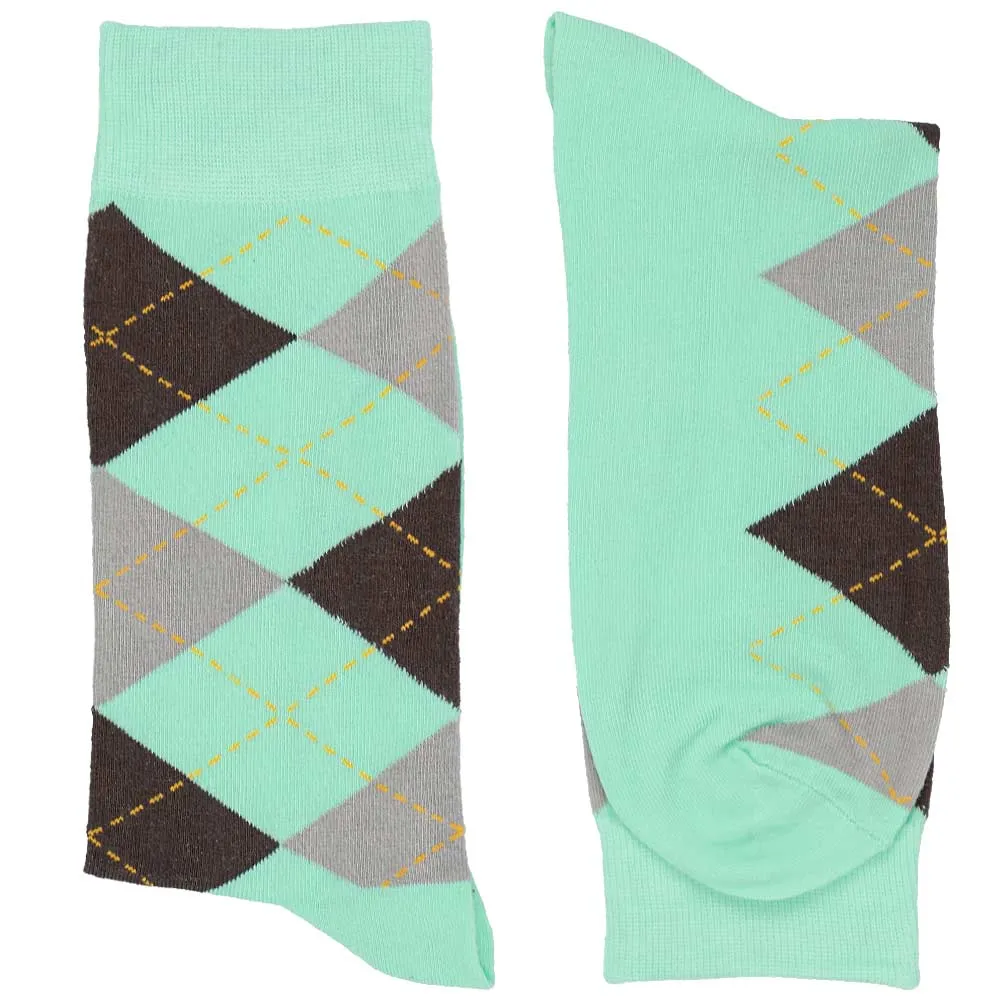 Men's Seafoam and Gray Argyle Socks sold by TieMart product image thumbnail 2