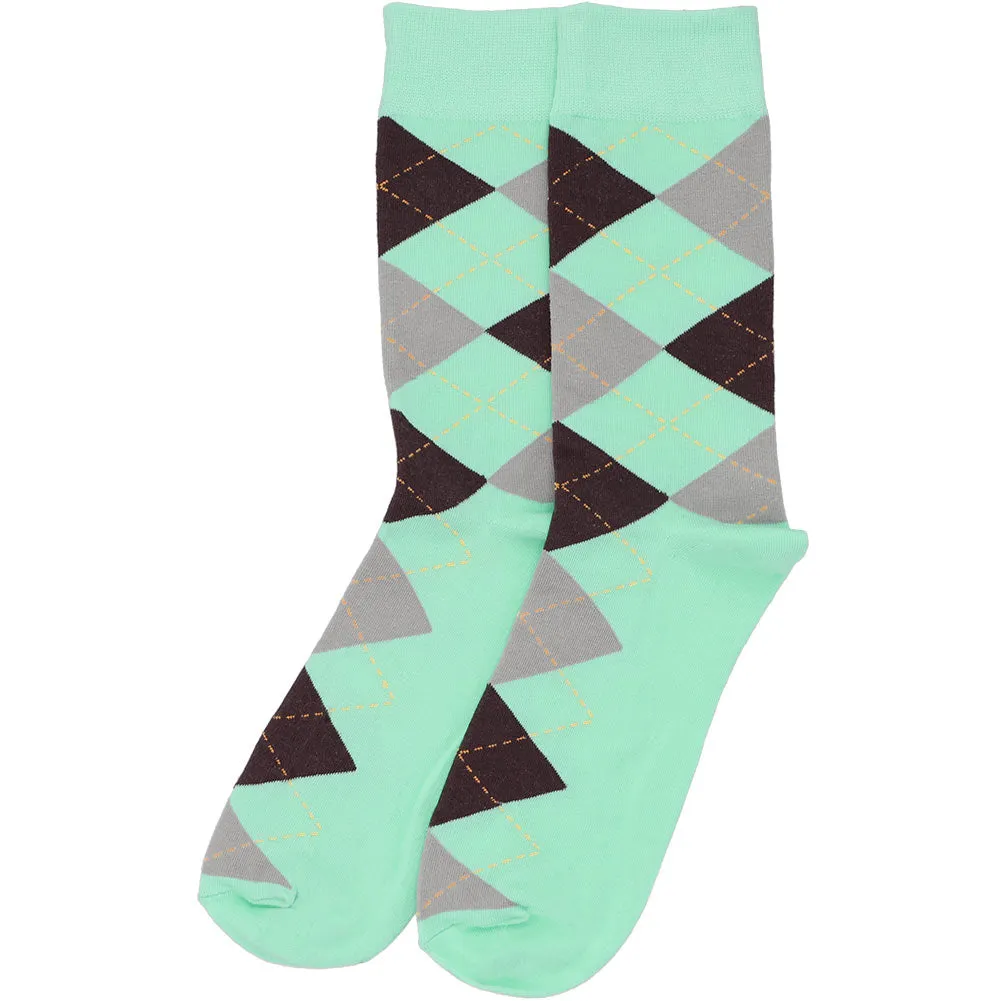 Men's Seafoam and Gray Argyle Socks sold by TieMart product image thumbnail 3
