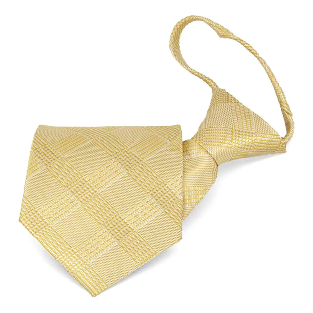 Sunflower Yellow Michael Glen Plaid Zipper Tie sold by TieMart