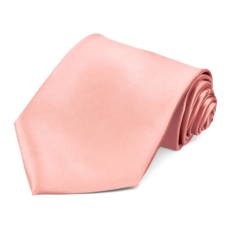 Shell Pink Solid Color Necktie sold by TieMart