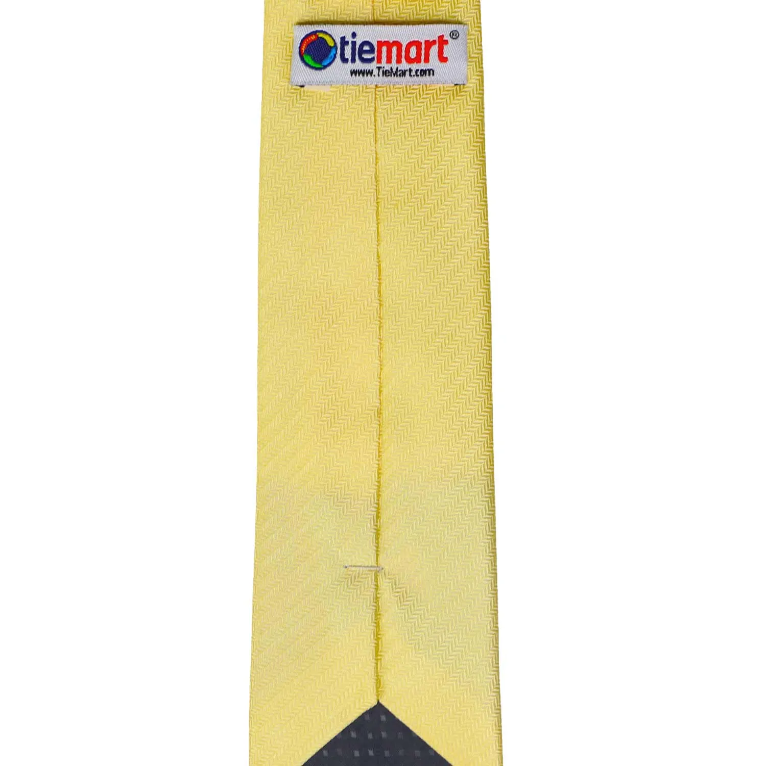 Butter Yellow Herringbone Silk Slim Necktie, 2.5" Width sold by TieMart product image thumbnail 3