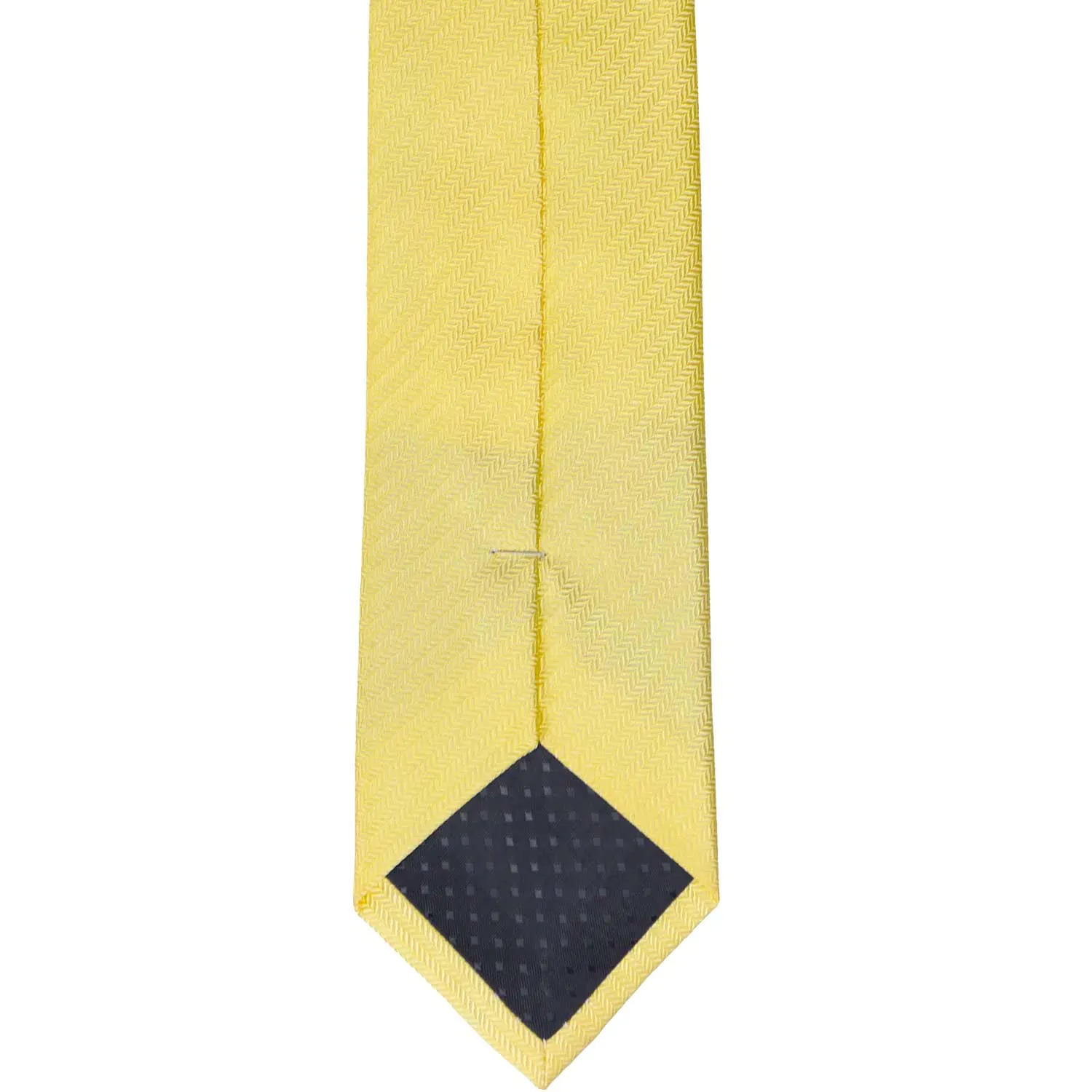 Butter Yellow Herringbone Silk Slim Necktie, 2.5" Width sold by TieMart product image thumbnail 4