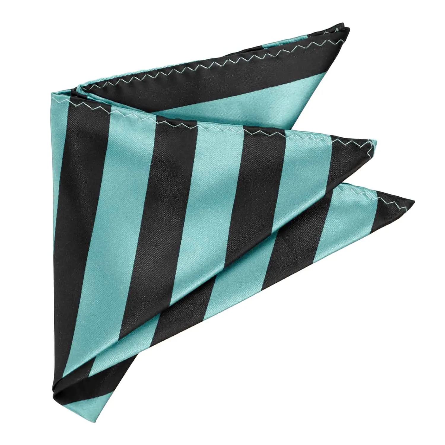 Pool Blue and Black Striped Pocket Square sold by TieMart product image thumbnail 3