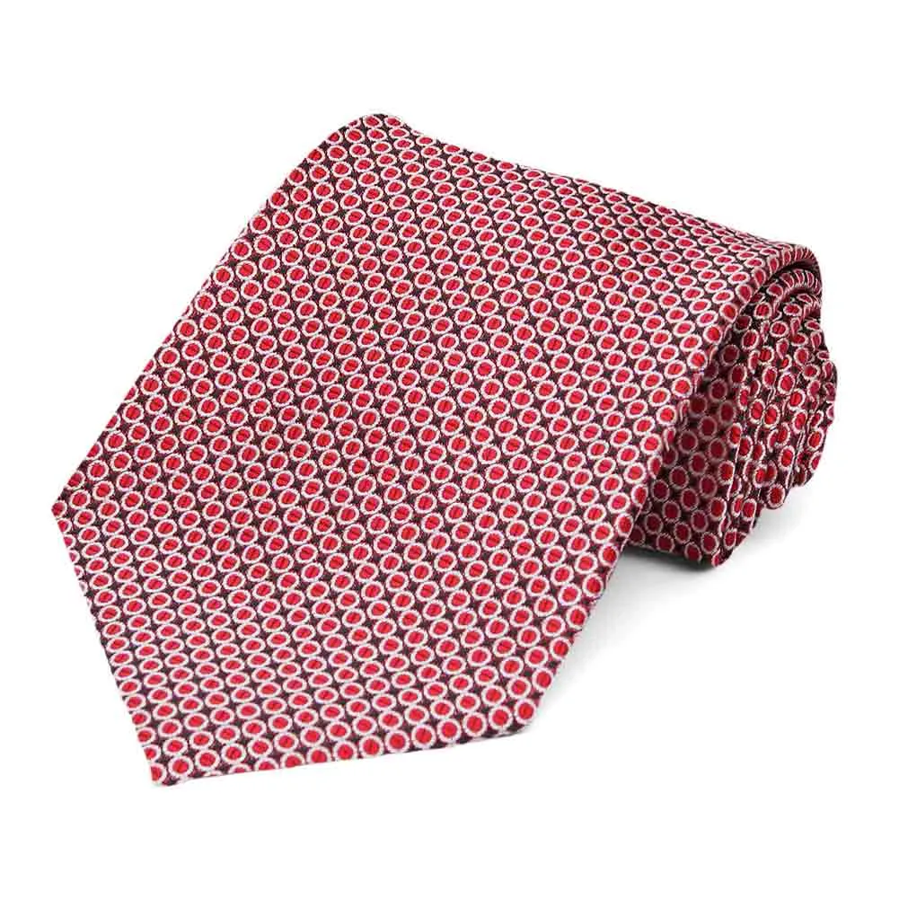 Red Henry Grain Pattern Extra Long Necktie sold by TieMart