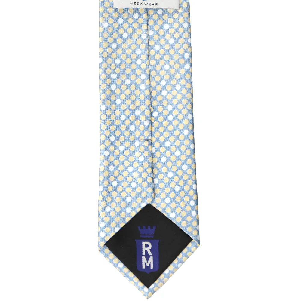 Powder Blue Socialite Dotted Cotton/Silk Narrow Necktie, 3" Width sold by TieMart product image thumbnail 3