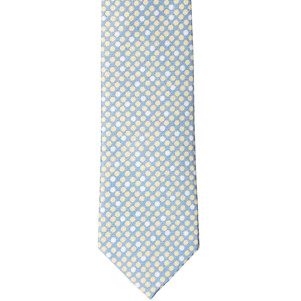 Powder Blue Socialite Dotted Cotton/Silk Narrow Necktie, 3" Width sold by TieMart product image thumbnail 2