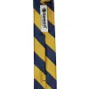 Navy Blue and Gold Striped Skinny Tie, 2" Width sold by TieMart