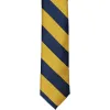 Navy Blue and Gold Striped Skinny Tie, 2" Width sold by TieMart