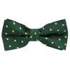 Hunter Green and Gold Polka Dot Bow Tie sold by TieMart
