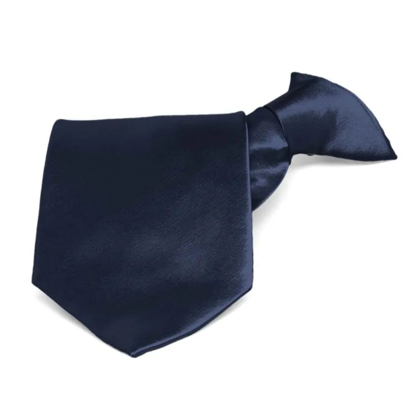 Twilight Blue Solid Color Clip-On Tie sold by TieMart