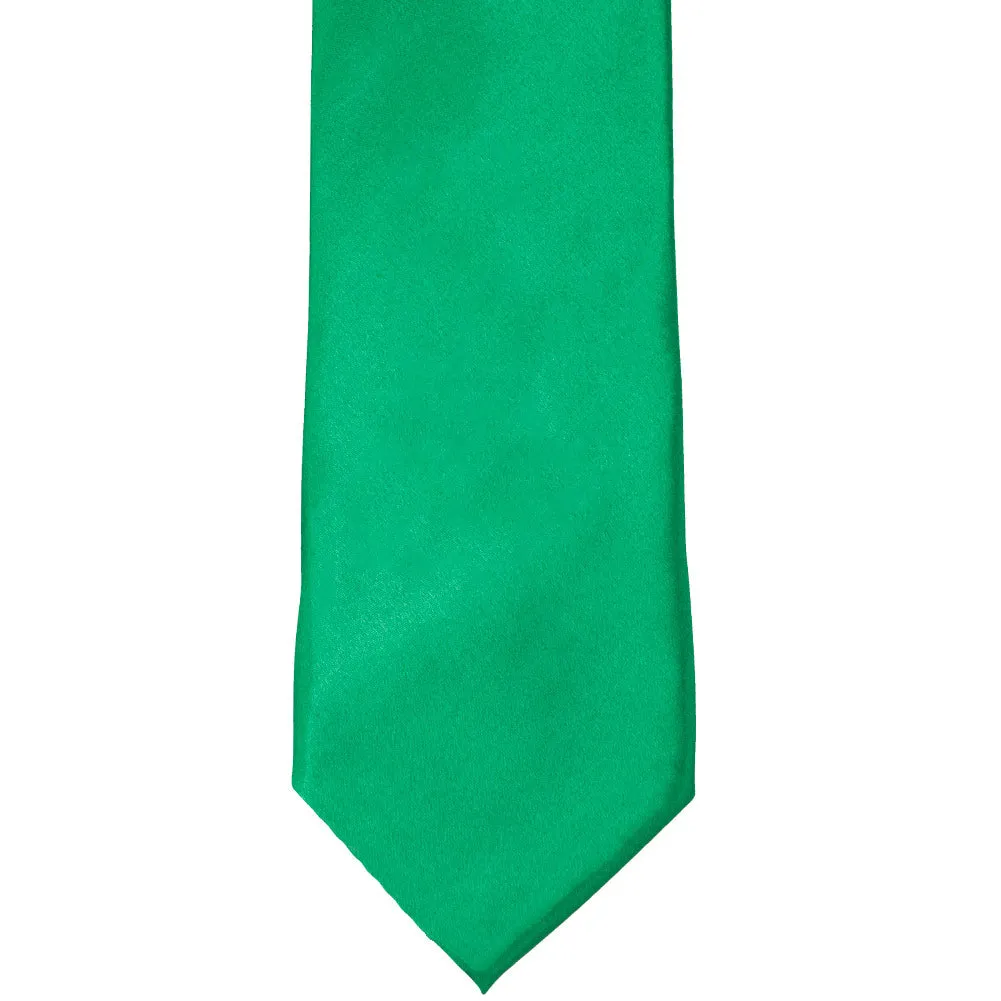 Green Solid Color Zipper Tie sold by TieMart product image thumbnail 2